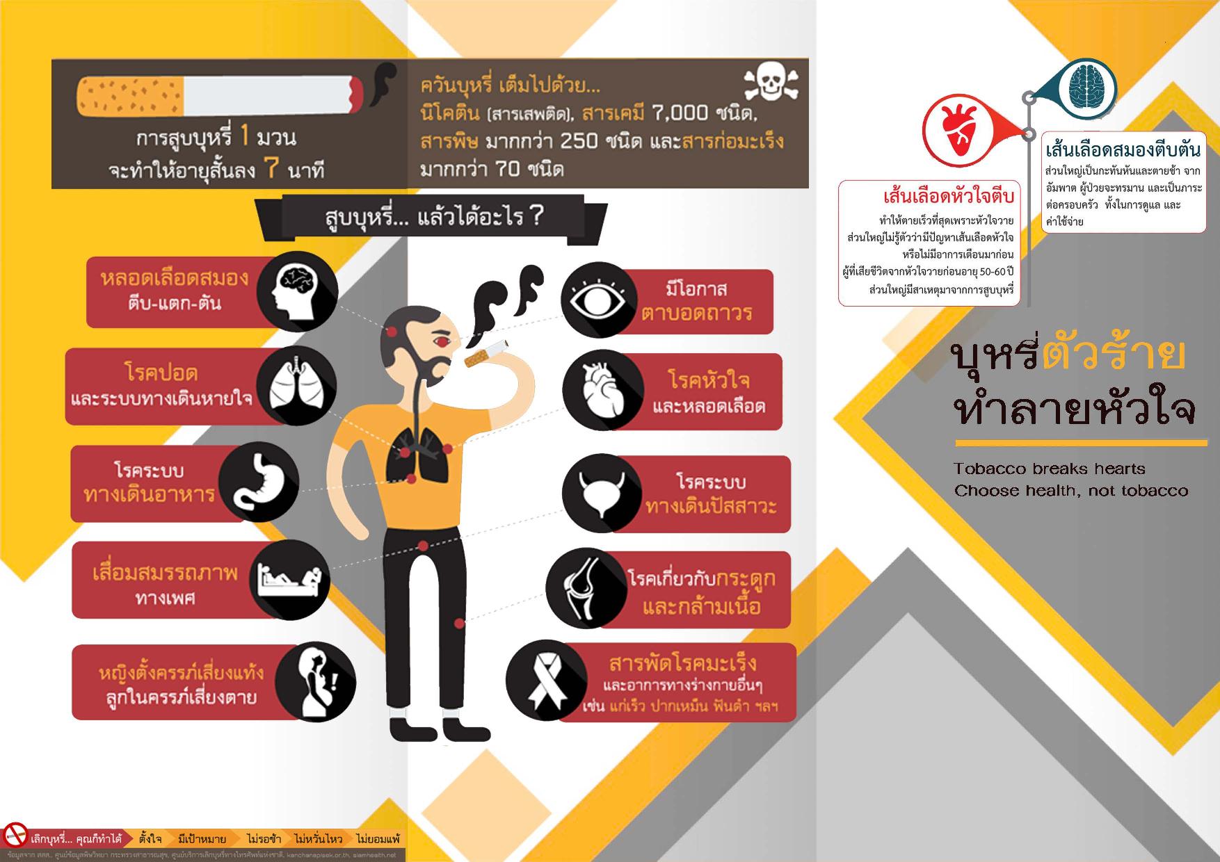 "บุหรี่ตัวร้าย ทำลายหัวใจ" 31 พ.ค.วันงดสูบบุหรี่โลก